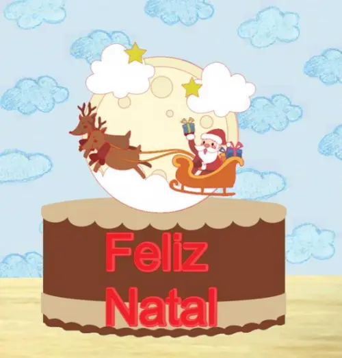 Topo de Bolo Shaker Trenó Noel
