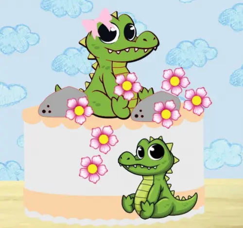 Topo de Bolo Jacaré Cute