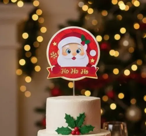 Topo de Bolo 7 Hohoho Circular 2025