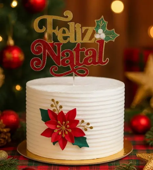 Topo de Bolo 11 Feliz Natal 2025