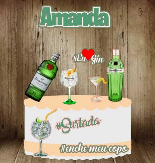 Topo de Bolo Drinks Gin Tônica 2