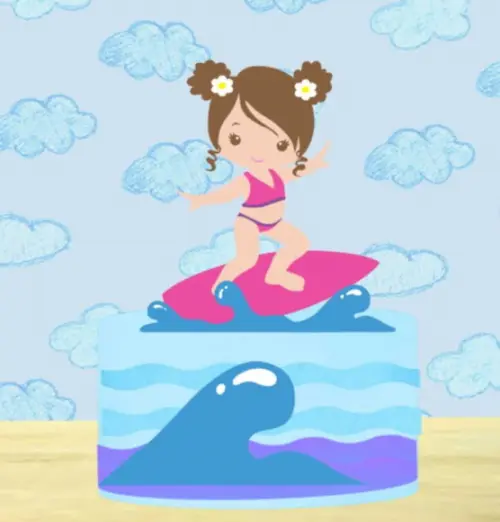 Topo de Bolo Surfista Menina