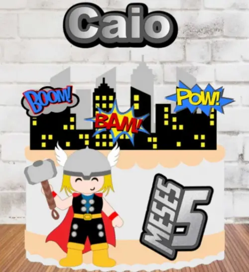 Topo de Bolo Thor Cute