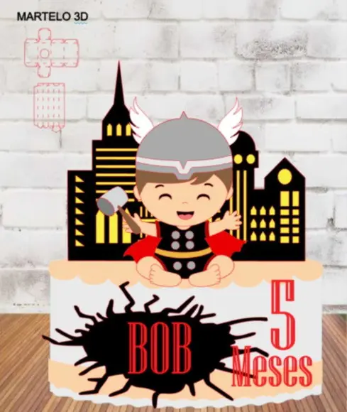 Topo de Bolo Thor Baby 2