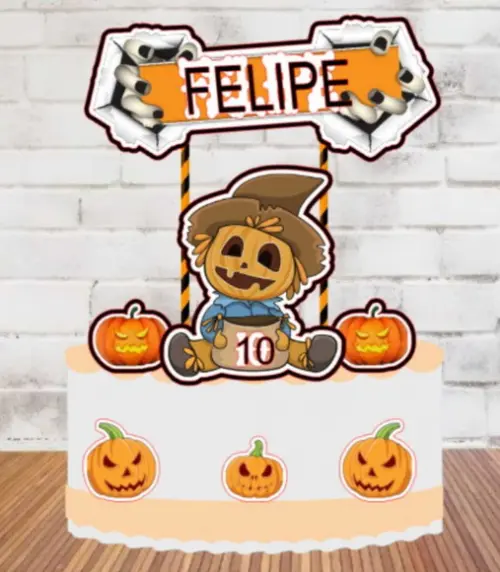 Topo Halloween Espantalho Fofo