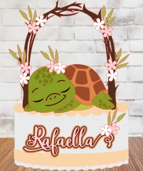 Topo de Bolo Tartaruguinha Dormindo