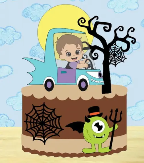 Topo Halloween Monster Bebê
