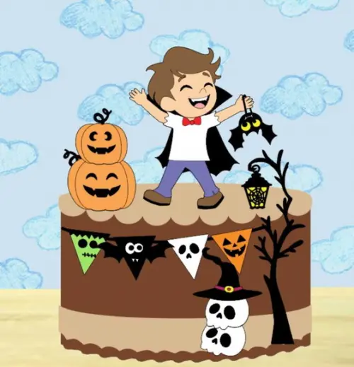 Topo Menino Vampiro Feliz