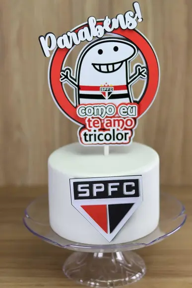 Topo de Bolo Flork Tricolor