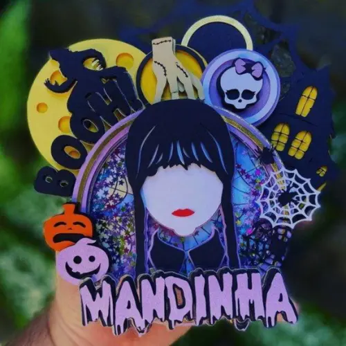 Topo de Bolo Halloween Wandinha