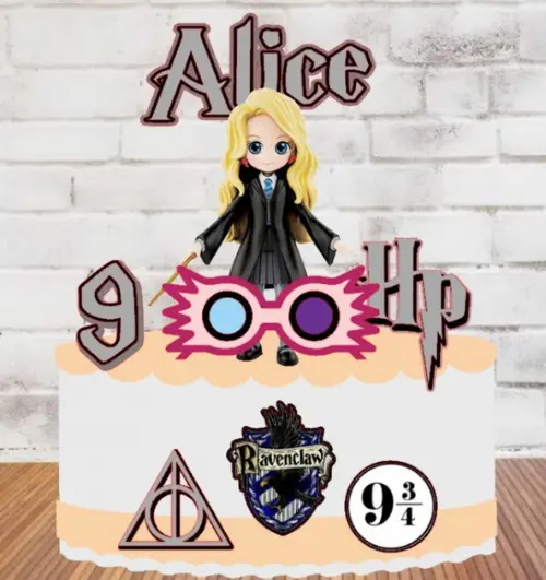 Topo de Bolo Luna Lovegood
