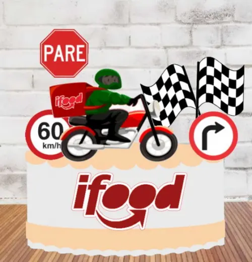 Topo de Bolo Entregador Ifood