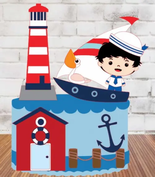 Topo de Bolo Pequeno Marinheiro