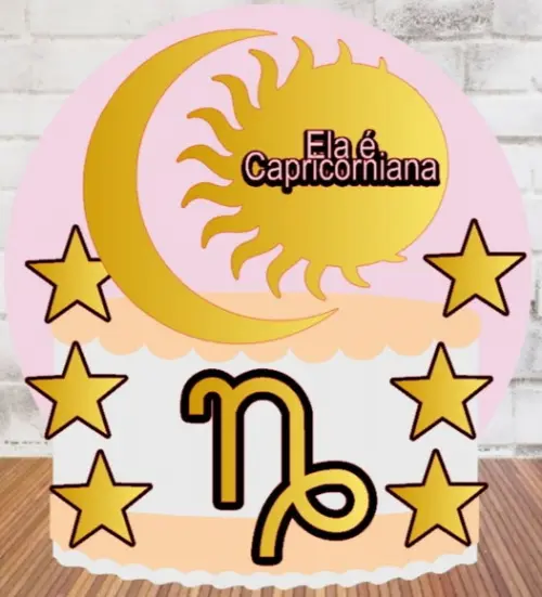 Topo de Bolo Signos Capricórnio