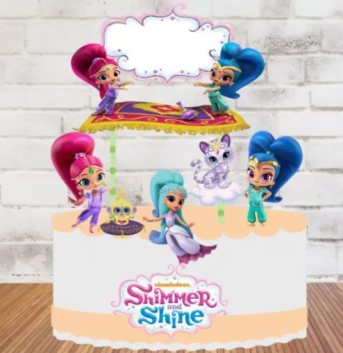 Topo de Bolo Shimmer e Shine