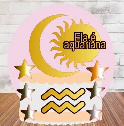 Topo de Bolo Signos Aquário