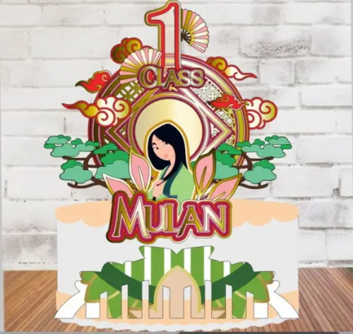 Topo de Bolo Princesa Mulan Luxo