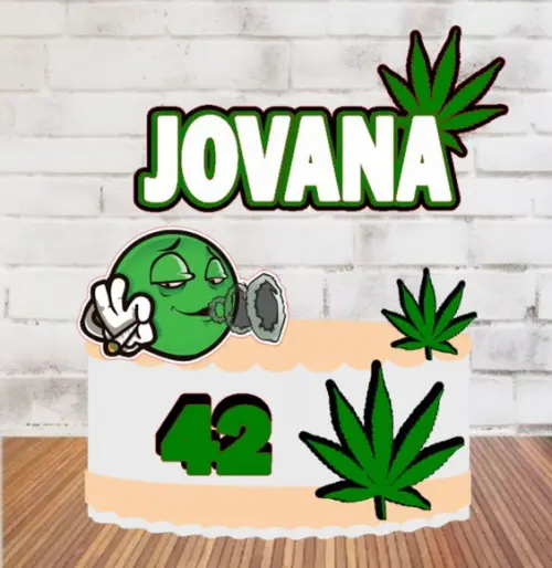 Topo de Bolo Cannabis