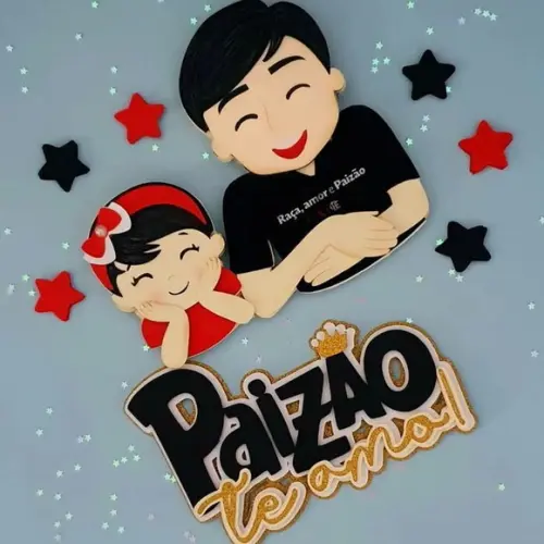 Topo de Bolo Paizão Te Amo
