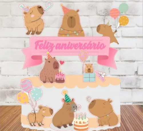 Topo Capivara Feliz Aniversário