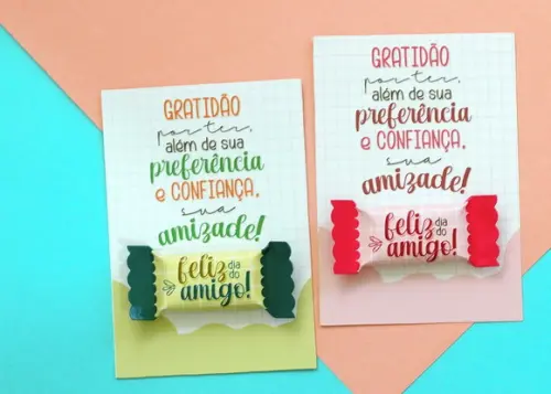 Card e Bala Dia do Amigo 2 em pdf e Png