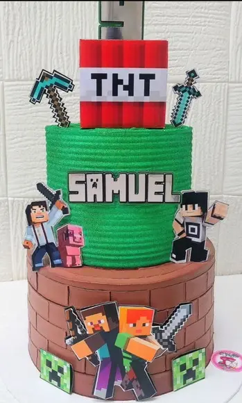 Topo de Bolo Minecraft Andar