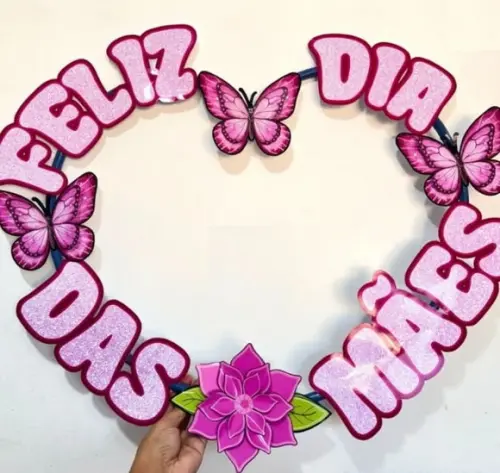 Moldura Bambolê Dia das Mães em pdf