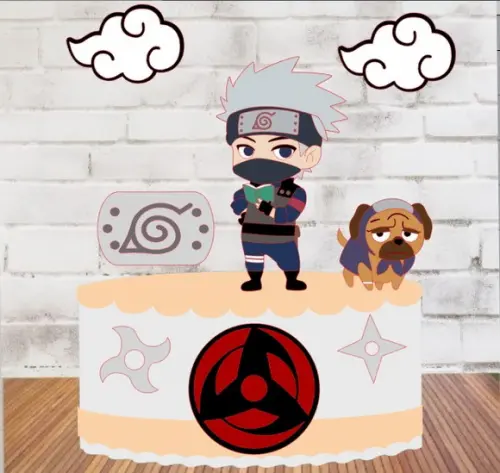 Topo de Bolo Kakashi Cute