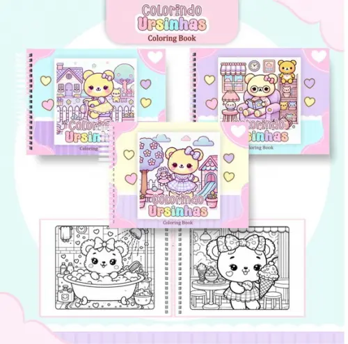 Colorindo Ursinhos Kawai em pdf