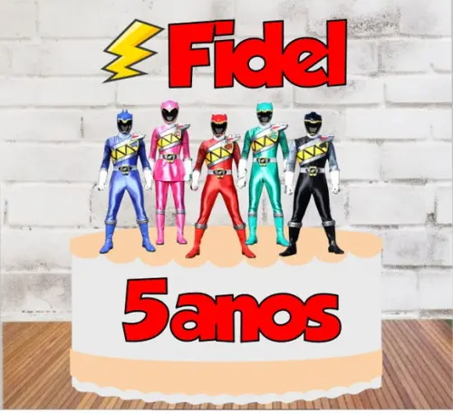 Topo de Bolo Power Rangers