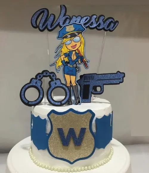 Topo de Bolo Policial Mulher
