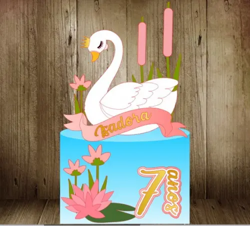 Topo de Bolo Cisne