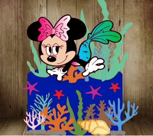 Topo de Bolo Minnie Sereia