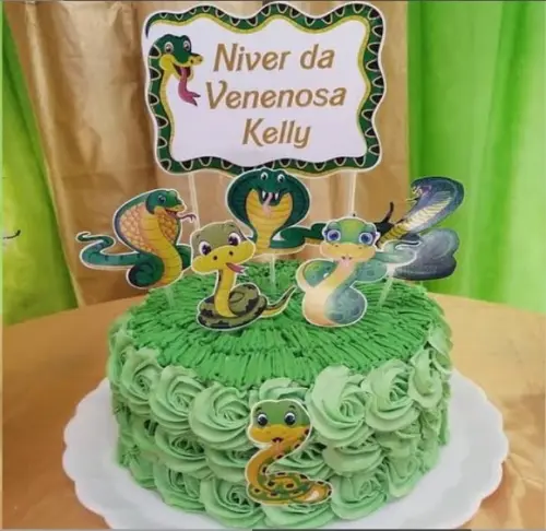 Topo de Bolo Cobra Venenosa