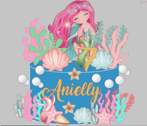 Topo Sereia Aquarela
