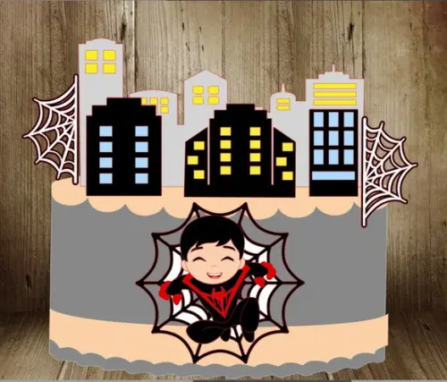 Topo Homem Aranha Cute Black