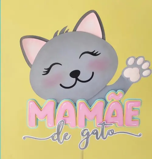 Topo Mamãe de Gato-molde Limpo