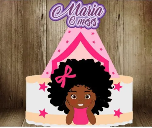 Topo Baby Afro e Tenda