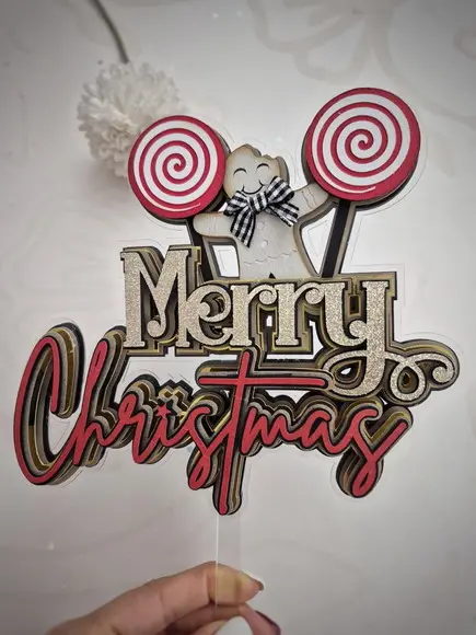 Topper Merry Christmas Biscoito