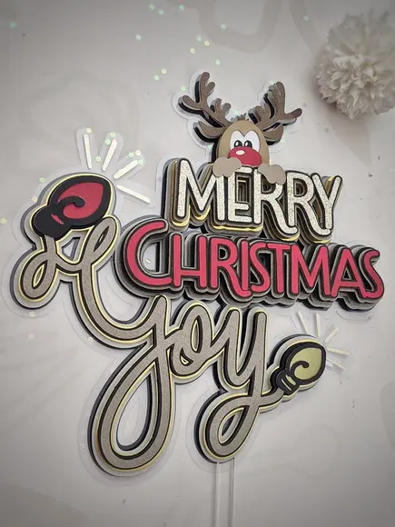 Topper Merry Christmas Rena e Luz