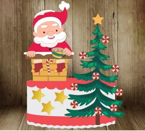 Topo Papai Noel Tomando Chá