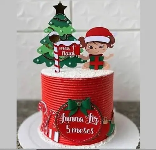 Topo Meu 1º Natal Menina Presente