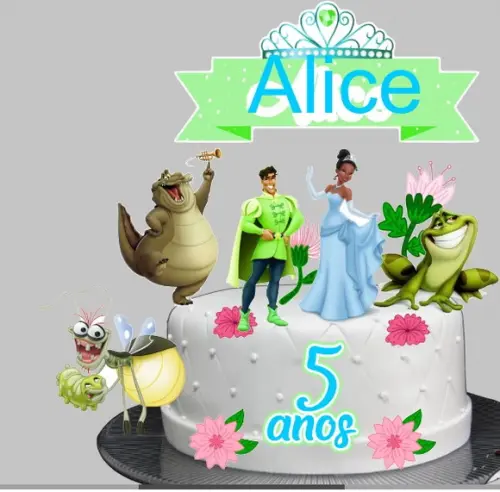 Topo Princesa Tiana e Personagens