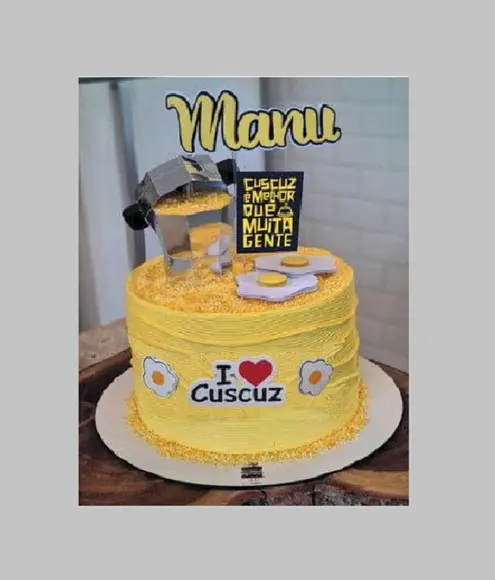 Topo Eu Amo Cuscuz 3d