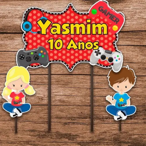Topo Gamers Menino e Menina