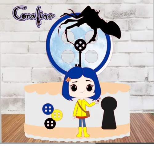 Topo de Bolo Coraline Desenho