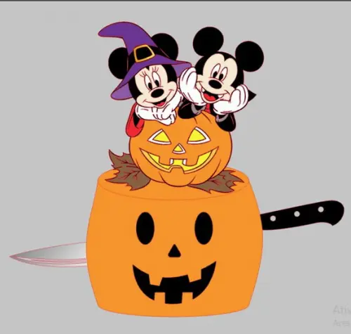 Topo Halloween Mickey e Minnie
