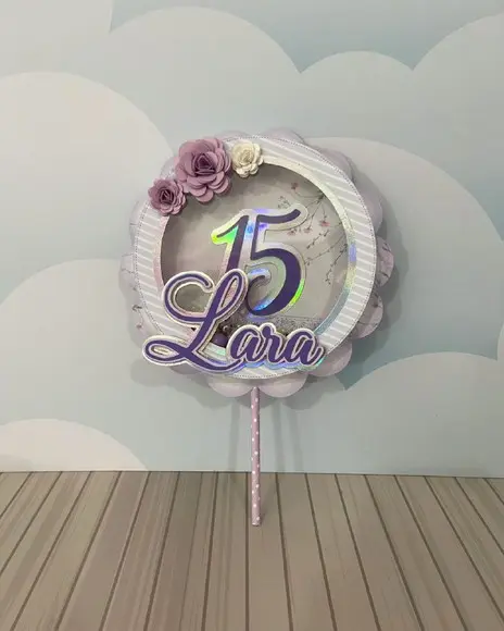 Topo 15 Anos Lilás e Branco