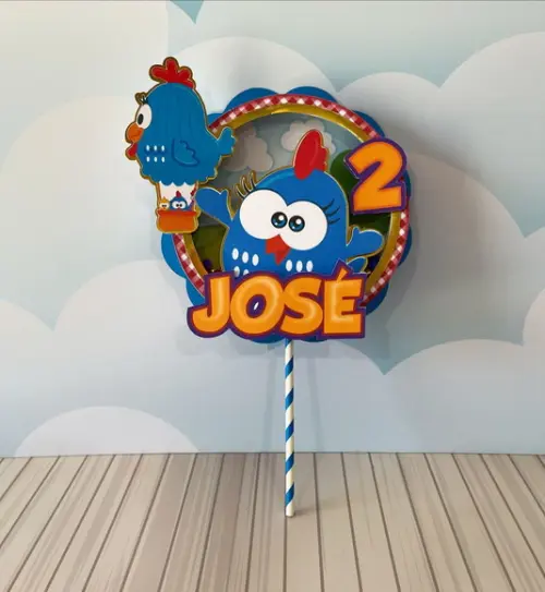 Topo Galinha Baby Azul l