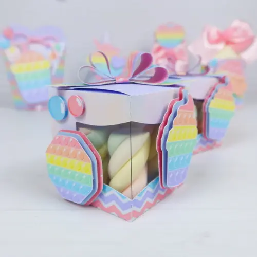 Caixa Cubo com Visor Pop It Candy